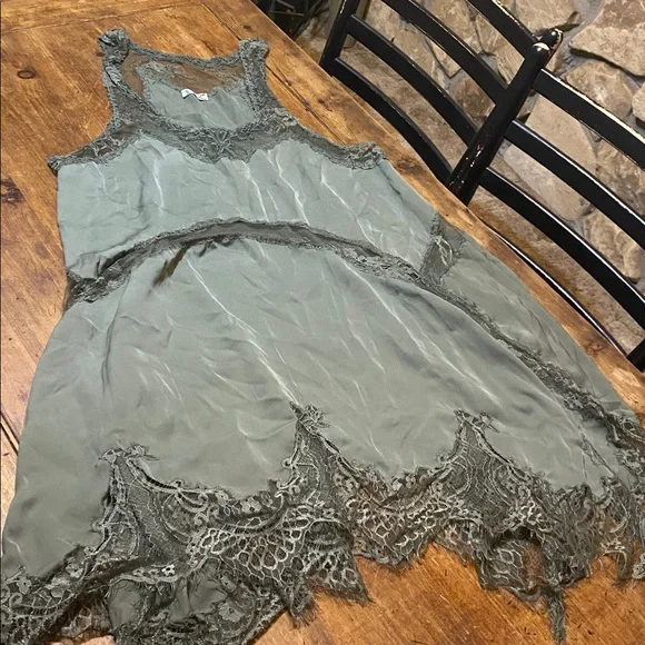Forest green lace slip dress tunic…reserved… - Picture 5 of 10